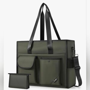 Tote Bag, Work Bags for Women with 15 Pockets, Large Tote Bag with Zipper for Te